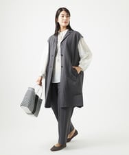 NGDGA30360 GIANNI LO GIUDICE(ジャンニ ロ ジュディチェ) [洗える]コットンナイロンカノコ編みロングジレ ダークグレー
