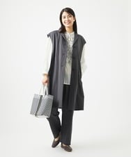 NGDGA30360 GIANNI LO GIUDICE(ジャンニ ロ ジュディチェ) [洗える]コットンナイロンカノコ編みロングジレ ダークグレー