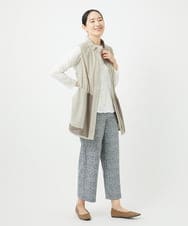 NGDGB01360 GIANNI LO GIUDICE(ジャンニ ロ ジュディチェ) マイクロストライプストレッチロングジレ ベージュ