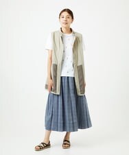 NGDGB01360 GIANNI LO GIUDICE(ジャンニ ロ ジュディチェ) マイクロストライプストレッチロングジレ ベージュ