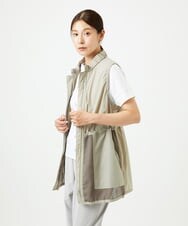 NGDGB01360 GIANNI LO GIUDICE(ジャンニ ロ ジュディチェ) マイクロストライプストレッチロングジレ ベージュ