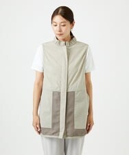 NGDGB01360 GIANNI LO GIUDICE(ジャンニ ロ ジュディチェ) マイクロストライプストレッチロングジレ ベージュ