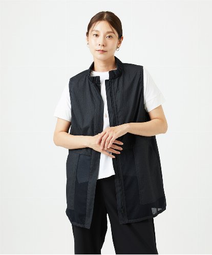 NGDGB01360 GIANNI LO GIUDICE マイクロストライプストレッチロングジレ