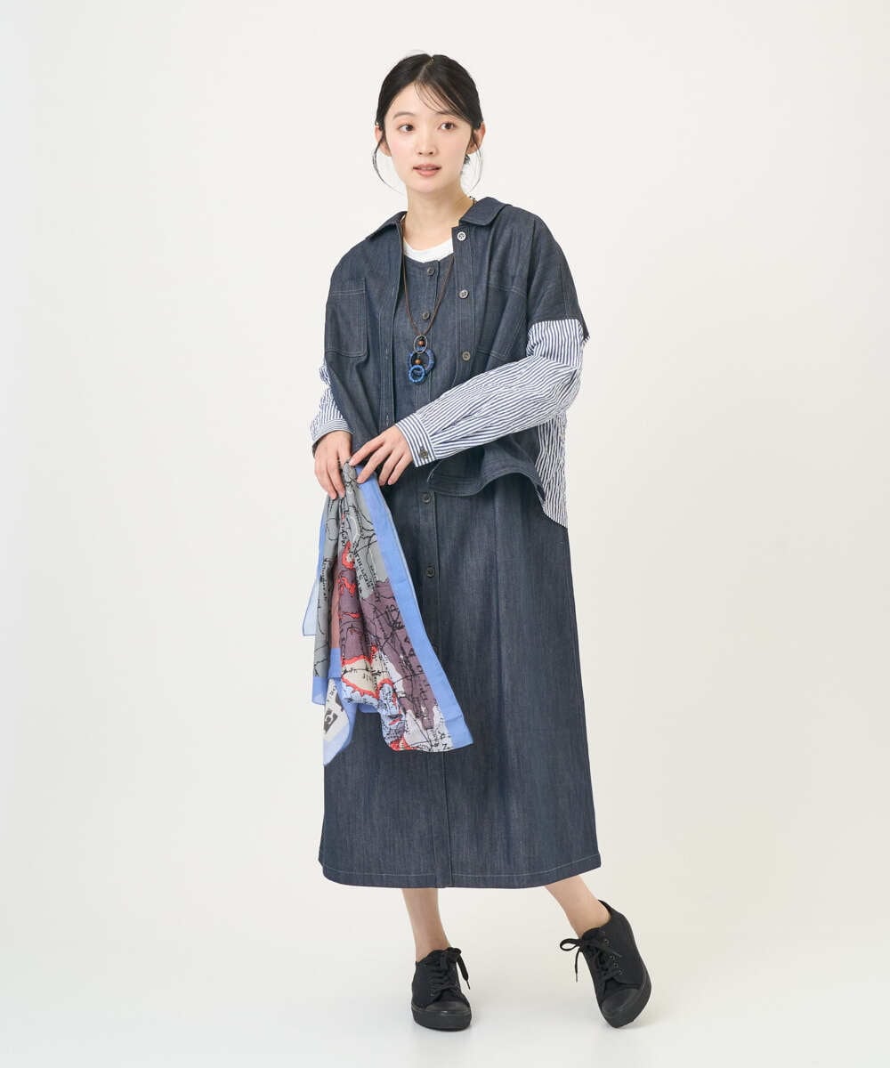 NGDGD20390 GIANNI LO GIUDICE(ジャンニ ロ ジュディチェ) [洗える]スラブシャンブレーデニムブルゾン ネイビー