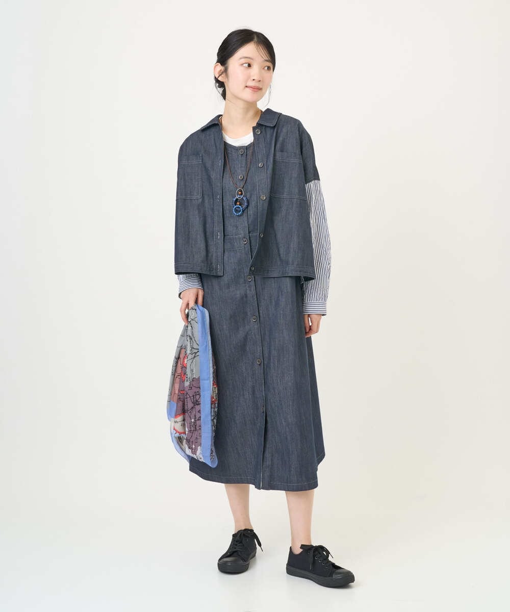 NGDGD20390 GIANNI LO GIUDICE(ジャンニ ロ ジュディチェ) [洗える]スラブシャンブレーデニムブルゾン ネイビー