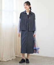 NGDGD20390 GIANNI LO GIUDICE(ジャンニ ロ ジュディチェ) [洗える]スラブシャンブレーデニムブルゾン ネイビー