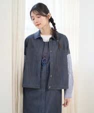 NGDGD20390 GIANNI LO GIUDICE(ジャンニ ロ ジュディチェ) [洗える]スラブシャンブレーデニムブルゾン ネイビー