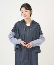 NGDGD20390 GIANNI LO GIUDICE(ジャンニ ロ ジュディチェ) [洗える]スラブシャンブレーデニムブルゾン ネイビー