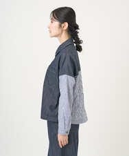 NGDGD20390 GIANNI LO GIUDICE(ジャンニ ロ ジュディチェ) [洗える]スラブシャンブレーデニムブルゾン ネイビー