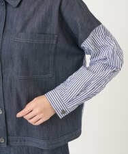 NGDGD20390 GIANNI LO GIUDICE(ジャンニ ロ ジュディチェ) [洗える]スラブシャンブレーデニムブルゾン ネイビー