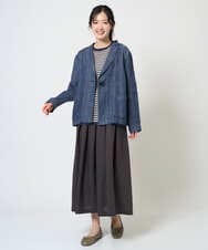 NGDGE40430 GIANNI LO GIUDICE(ジャンニ ロ ジュディチェ) [洗える]デニム調リネンジャケット ネイビー