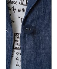 NGDGE40430 GIANNI LO GIUDICE(ジャンニ ロ ジュディチェ) [洗える]デニム調リネンジャケット ネイビー