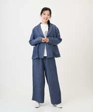 NGDGE40430 GIANNI LO GIUDICE(ジャンニ ロ ジュディチェ) [洗える]デニム調リネンジャケット ネイビー