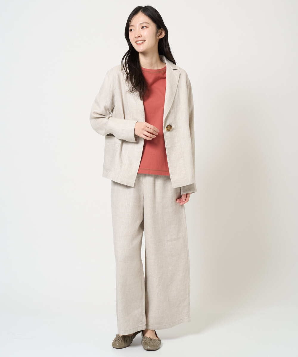 NGDGE40430 GIANNI LO GIUDICE(ジャンニ ロ ジュディチェ) [洗える]デニム調リネンジャケット ネイビー