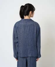 NGDGE40430 GIANNI LO GIUDICE(ジャンニ ロ ジュディチェ) [洗える]デニム調リネンジャケット ネイビー
