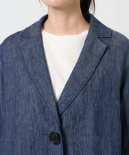 NGDGE40430 GIANNI LO GIUDICE(ジャンニ ロ ジュディチェ) [洗える]デニム調リネンジャケット ネイビー