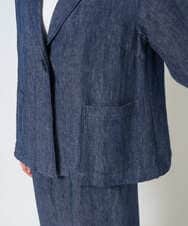 NGDGE40430 GIANNI LO GIUDICE(ジャンニ ロ ジュディチェ) [洗える]デニム調リネンジャケット ネイビー