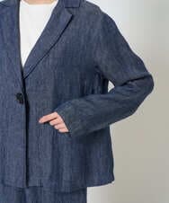 NGDGE40430 GIANNI LO GIUDICE(ジャンニ ロ ジュディチェ) [洗える]デニム調リネンジャケット ネイビー