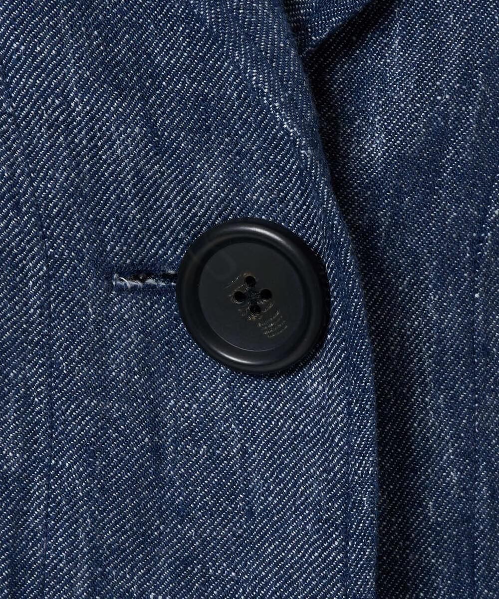 NGDGE40430 GIANNI LO GIUDICE(ジャンニ ロ ジュディチェ) [洗える]デニム調リネンジャケット ネイビー
