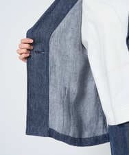 NGDGE40430 GIANNI LO GIUDICE(ジャンニ ロ ジュディチェ) [洗える]デニム調リネンジャケット ネイビー