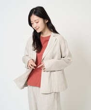 NGDGE40430 GIANNI LO GIUDICE(ジャンニ ロ ジュディチェ) [洗える]デニム調リネンジャケット ネイビー