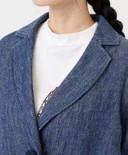 NGDGE40430 GIANNI LO GIUDICE(ジャンニ ロ ジュディチェ) [洗える]デニム調リネンジャケット ネイビー