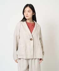 NGDGE40430 GIANNI LO GIUDICE(ジャンニ ロ ジュディチェ) [洗える]デニム調リネンジャケット ネイビー