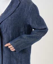 NGDGE40430 GIANNI LO GIUDICE(ジャンニ ロ ジュディチェ) [洗える]デニム調リネンジャケット ネイビー