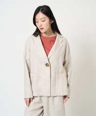 NGDGE40430 GIANNI LO GIUDICE(ジャンニ ロ ジュディチェ) [洗える]デニム調リネンジャケット ネイビー