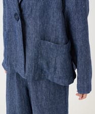 NGDGE40430 GIANNI LO GIUDICE(ジャンニ ロ ジュディチェ) [洗える]デニム調リネンジャケット ネイビー