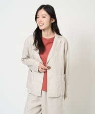 NGDGE40430 GIANNI LO GIUDICE(ジャンニ ロ ジュディチェ) [洗える]デニム調リネンジャケット ベージュ