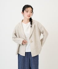 NGDGE40430 GIANNI LO GIUDICE(ジャンニ ロ ジュディチェ) [洗える]デニム調リネンジャケット ベージュ