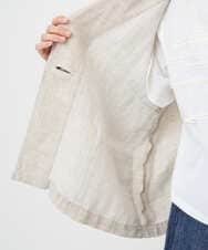 NGDGE40430 GIANNI LO GIUDICE(ジャンニ ロ ジュディチェ) [洗える]デニム調リネンジャケット ベージュ