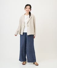 NGDGE40430 GIANNI LO GIUDICE(ジャンニ ロ ジュディチェ) [洗える]デニム調リネンジャケット ベージュ