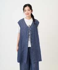 NGDGE41390 GIANNI LO GIUDICE(ジャンニ ロ ジュディチェ) [洗える]デニム調リネンジレ ネイビー