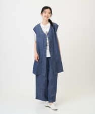 NGDGE41390 GIANNI LO GIUDICE(ジャンニ ロ ジュディチェ) [洗える]デニム調リネンジレ ネイビー