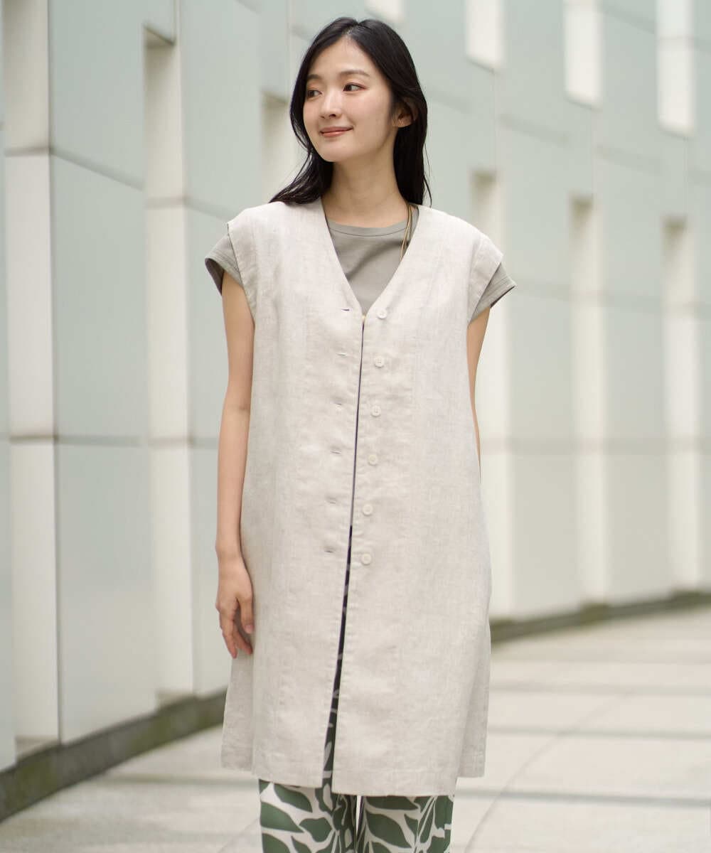 NGDGE41390 GIANNI LO GIUDICE(ジャンニ ロ ジュディチェ) [洗える]デニム調リネンジレ ネイビー