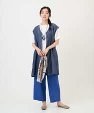 NGDGE41390 GIANNI LO GIUDICE(ジャンニ ロ ジュディチェ) [洗える]デニム調リネンジレ ネイビー