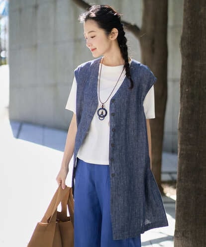 NGDGE41390 GIANNI LO GIUDICE [洗える]デニム調リネンジレ