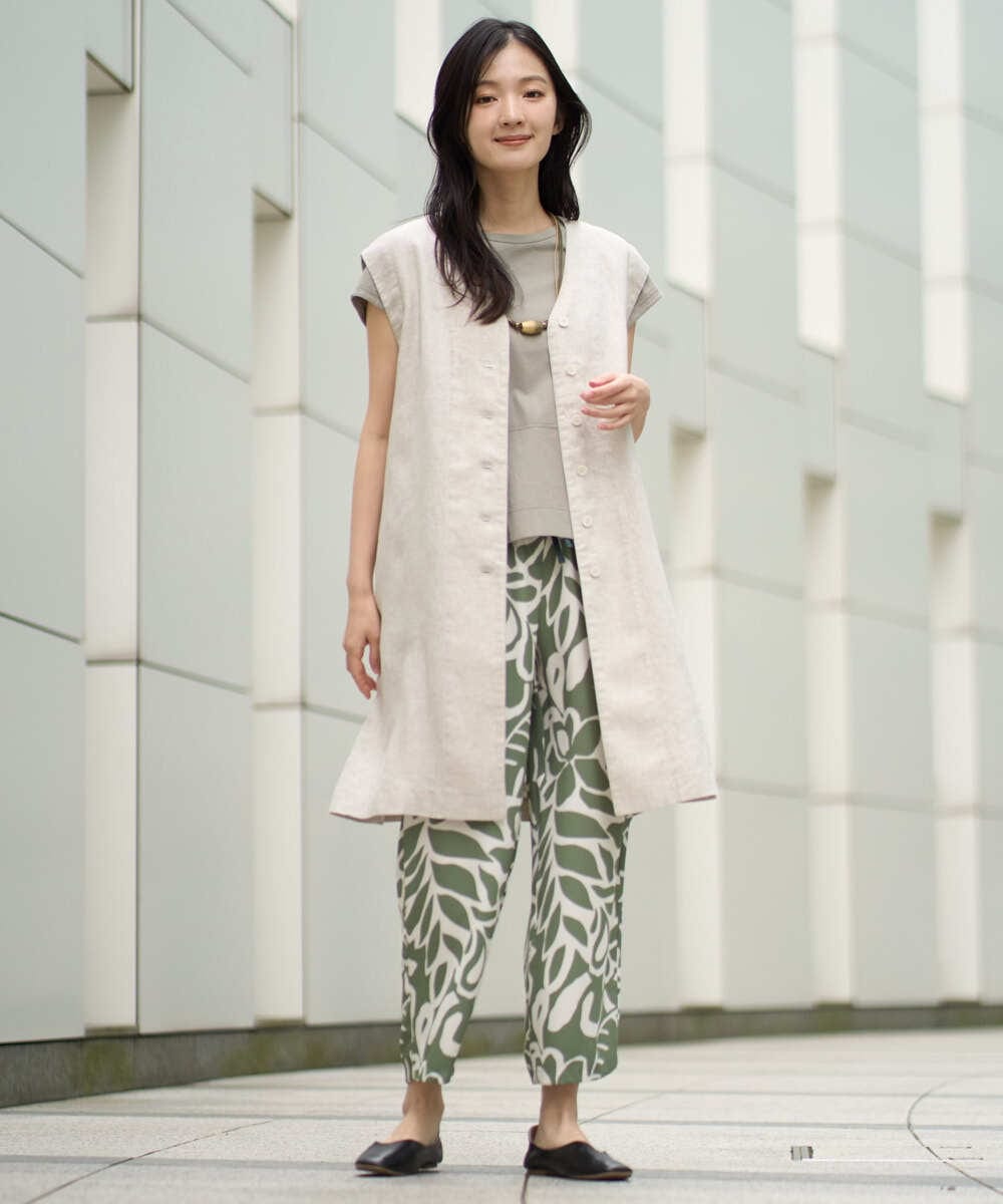 NGDGE41390 GIANNI LO GIUDICE(ジャンニ ロ ジュディチェ) [洗える]デニム調リネンジレ ネイビー