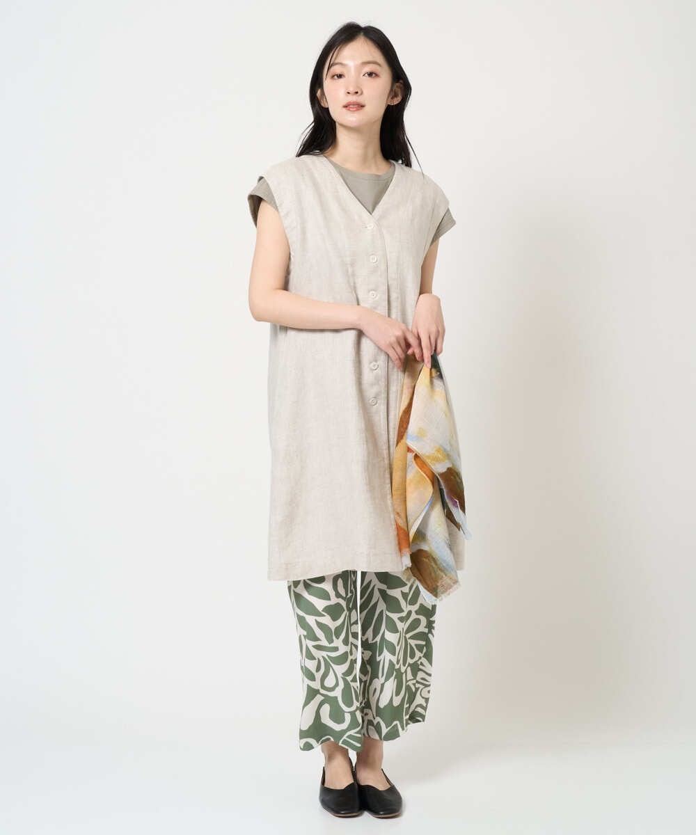 NGDGE41390 GIANNI LO GIUDICE(ジャンニ ロ ジュディチェ) [洗える]デニム調リネンジレ ネイビー