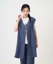 NGDGE41390 GIANNI LO GIUDICE(ジャンニ ロ ジュディチェ) [洗える]デニム調リネンジレ ネイビー