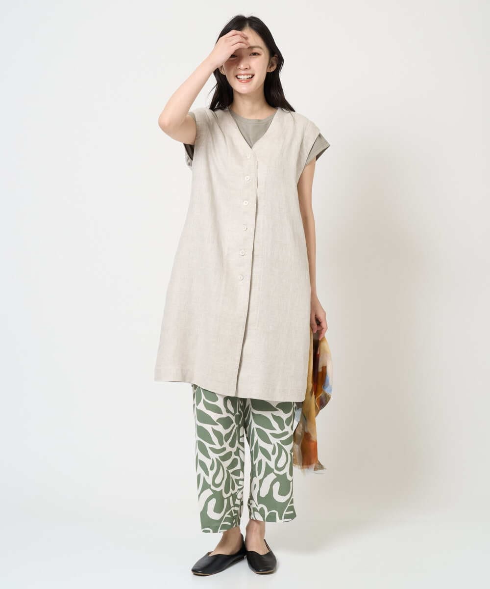 NGDGE41390 GIANNI LO GIUDICE(ジャンニ ロ ジュディチェ) [洗える]デニム調リネンジレ ネイビー