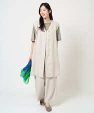 NGDGE41390 GIANNI LO GIUDICE(ジャンニ ロ ジュディチェ) [洗える]デニム調リネンジレ ネイビー