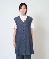 NGDGE41390 GIANNI LO GIUDICE(ジャンニ ロ ジュディチェ) [洗える]デニム調リネンジレ ネイビー