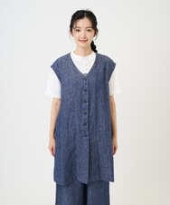 NGDGE41390 GIANNI LO GIUDICE(ジャンニ ロ ジュディチェ) [洗える]デニム調リネンジレ ネイビー