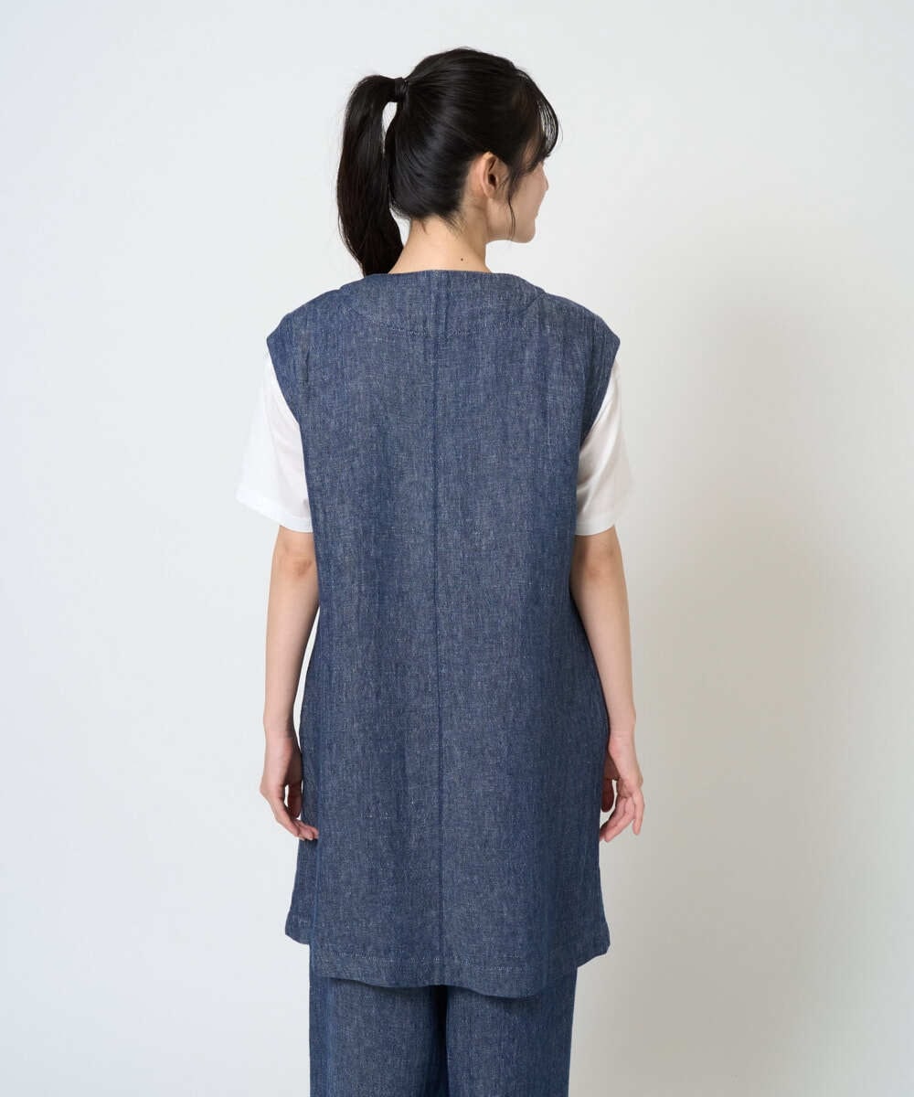 NGDGE41390 GIANNI LO GIUDICE(ジャンニ ロ ジュディチェ) [洗える]デニム調リネンジレ ネイビー