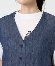 NGDGE41390 GIANNI LO GIUDICE(ジャンニ ロ ジュディチェ) [洗える]デニム調リネンジレ ネイビー