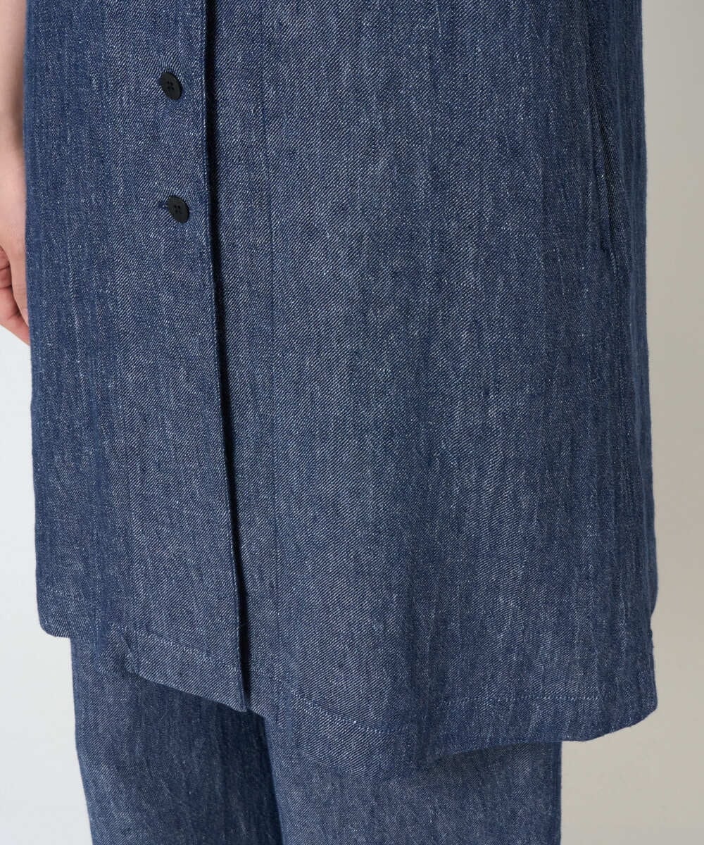 NGDGE41390 GIANNI LO GIUDICE(ジャンニ ロ ジュディチェ) [洗える]デニム調リネンジレ ネイビー