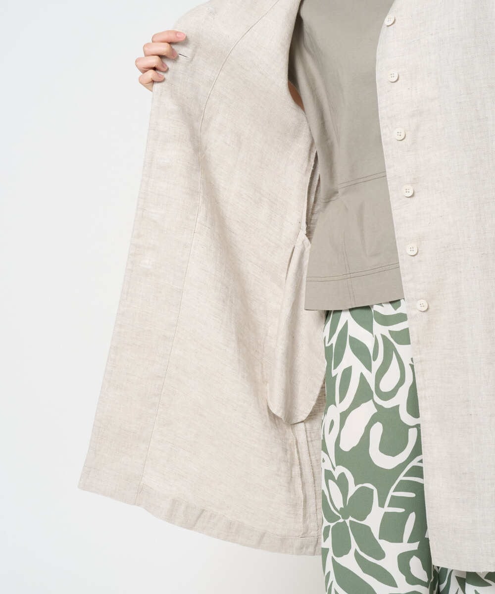 NGDGE41390 GIANNI LO GIUDICE(ジャンニ ロ ジュディチェ) [洗える]デニム調リネンジレ ネイビー